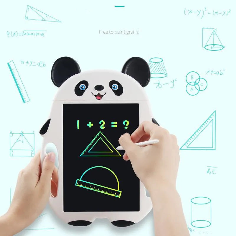 Panda-style LCD electronic drawing board with clear button on a panda nose illustration.