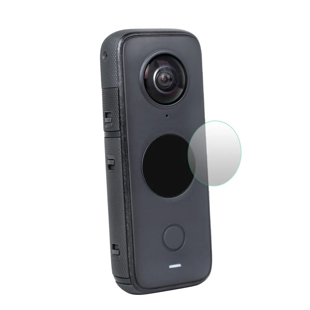 Black tempered glass screen protector for Insta360 ONE X2 camera with explosion-proof film