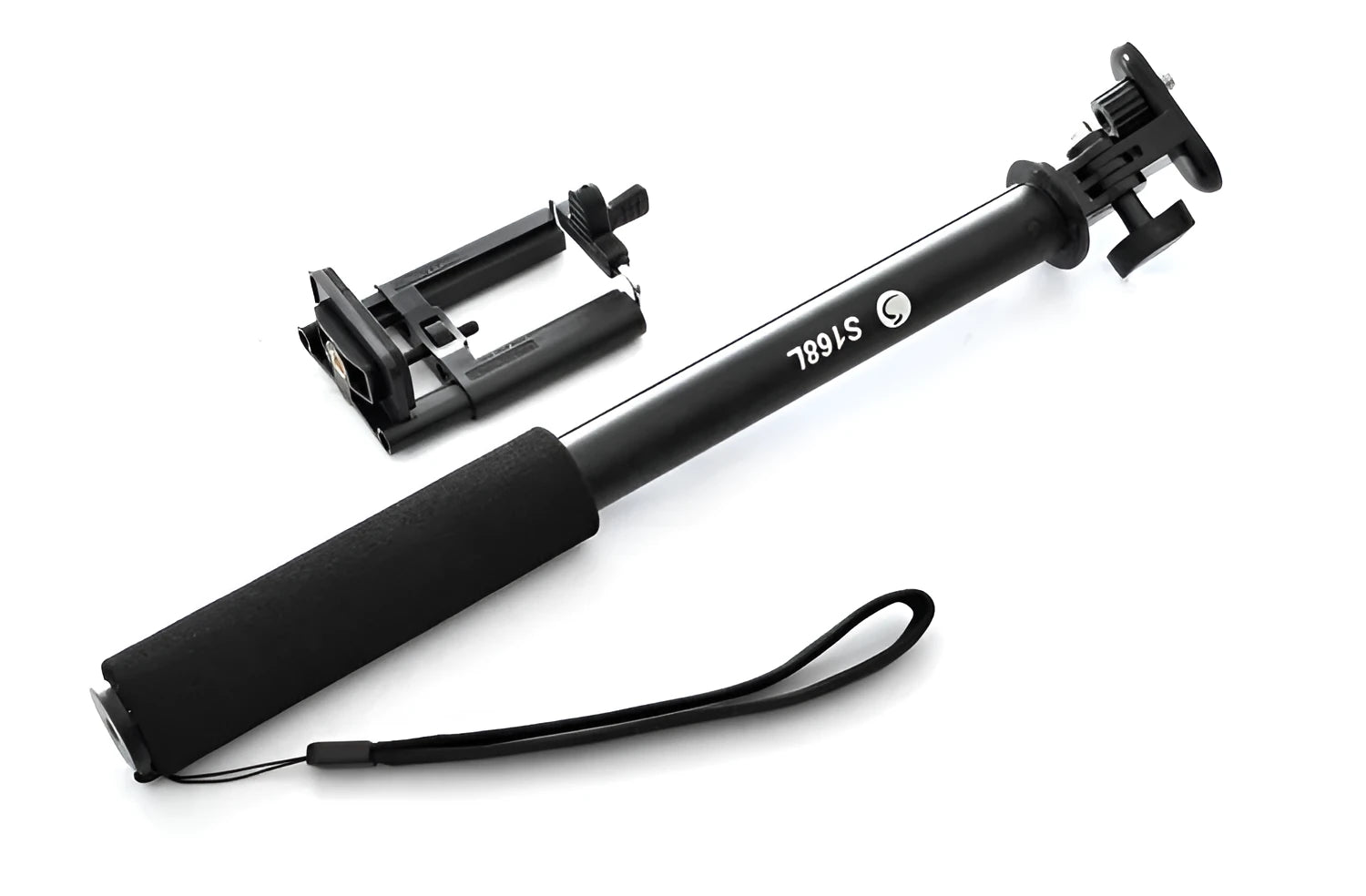 Aluminium alloy selfie stick for mobile phones in black, gold and pink colours with Bluetooth remote