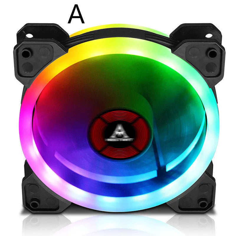 12cm camouflage pattern RGB colour-changing PC cooling fan with integrated speaker.