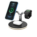 15W magnetic wireless fast charger folded and unfolded showing black and white colour options
