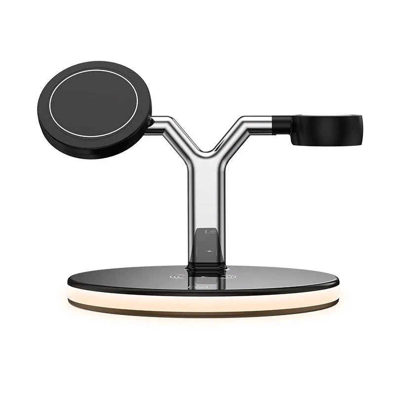 15W magnetic wireless fast charger folded and unfolded showing black and white colour options