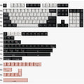 Two-colour PBT mechanical keyboard keycaps in black blue purple red colour combinations