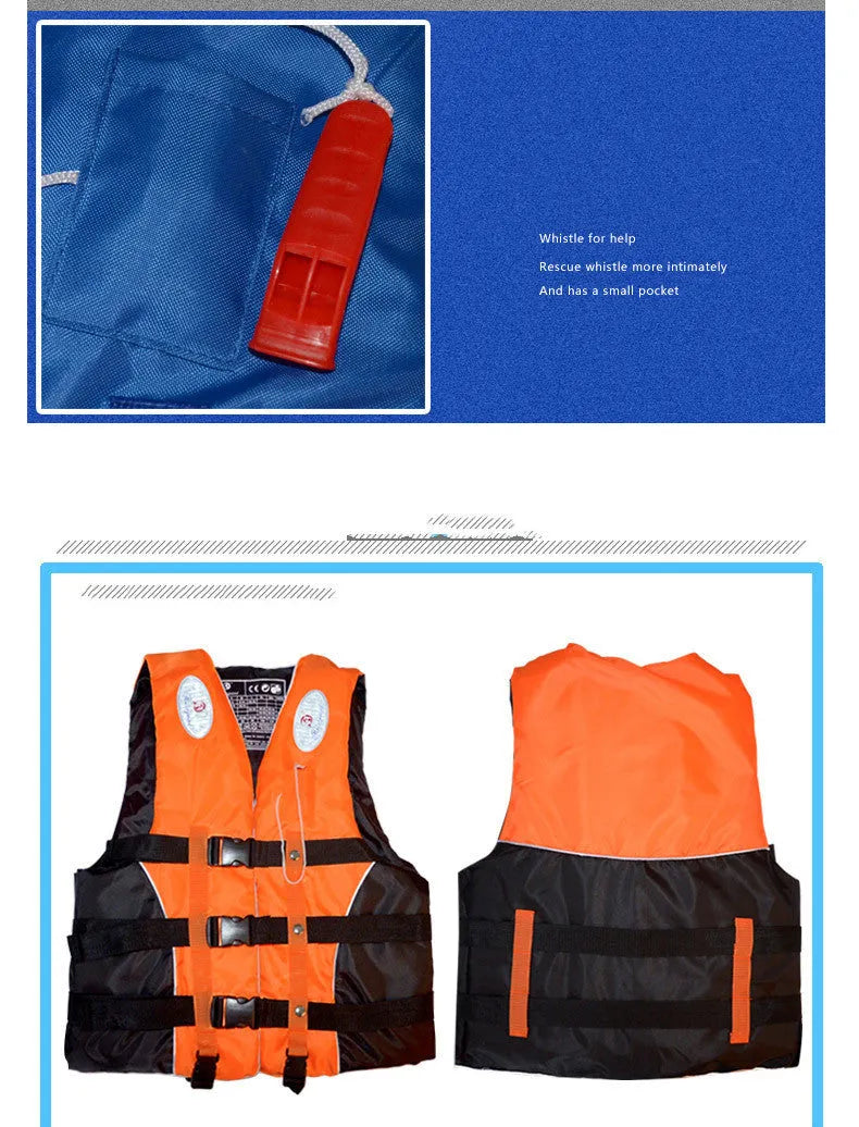 Xia Langfeng J-1001 foam life jacket in orange with whistle, child size