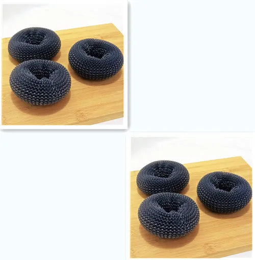 Kitchen palm scrubber with push-type soap dispenser for cleaning stoves and sinks