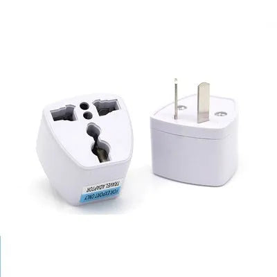 Multi-country travel adapter plug converts UK, US, EU, Australian and German plugs for international use
