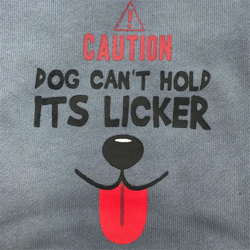 Fleece dog vest in blue on small breed dog with size chart measurements