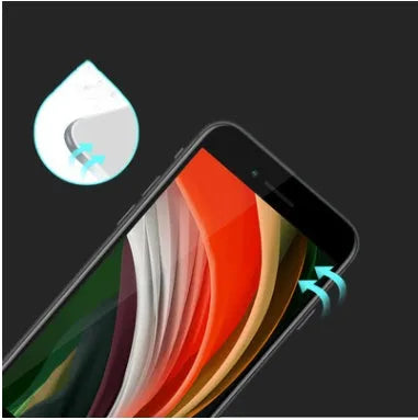 Black tempered glass screen protector with gold diamond ull finish for Apple iPhone SE2