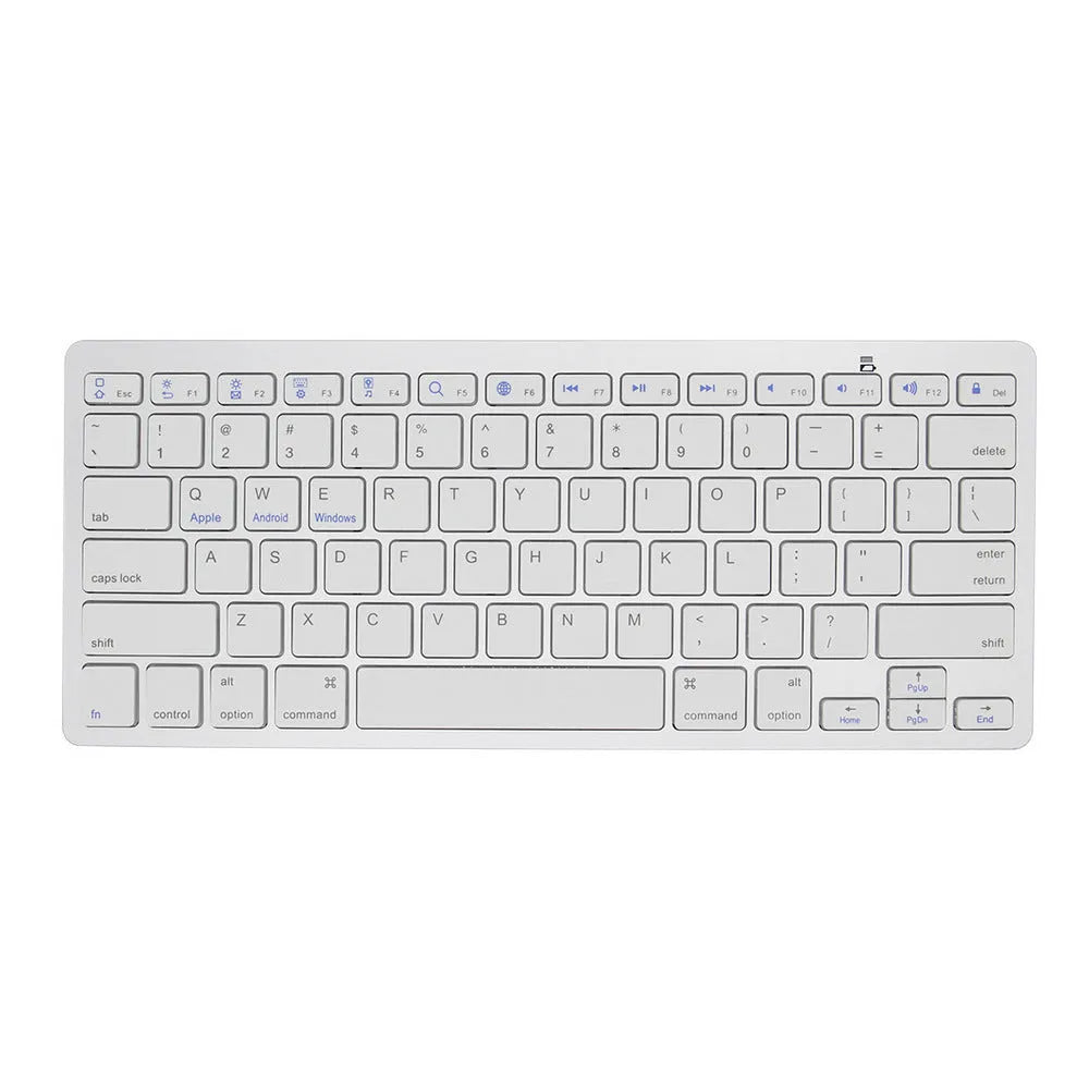 Ultra-thin mini portable wireless Bluetooth keyboard in black for phone, tablet, and computer