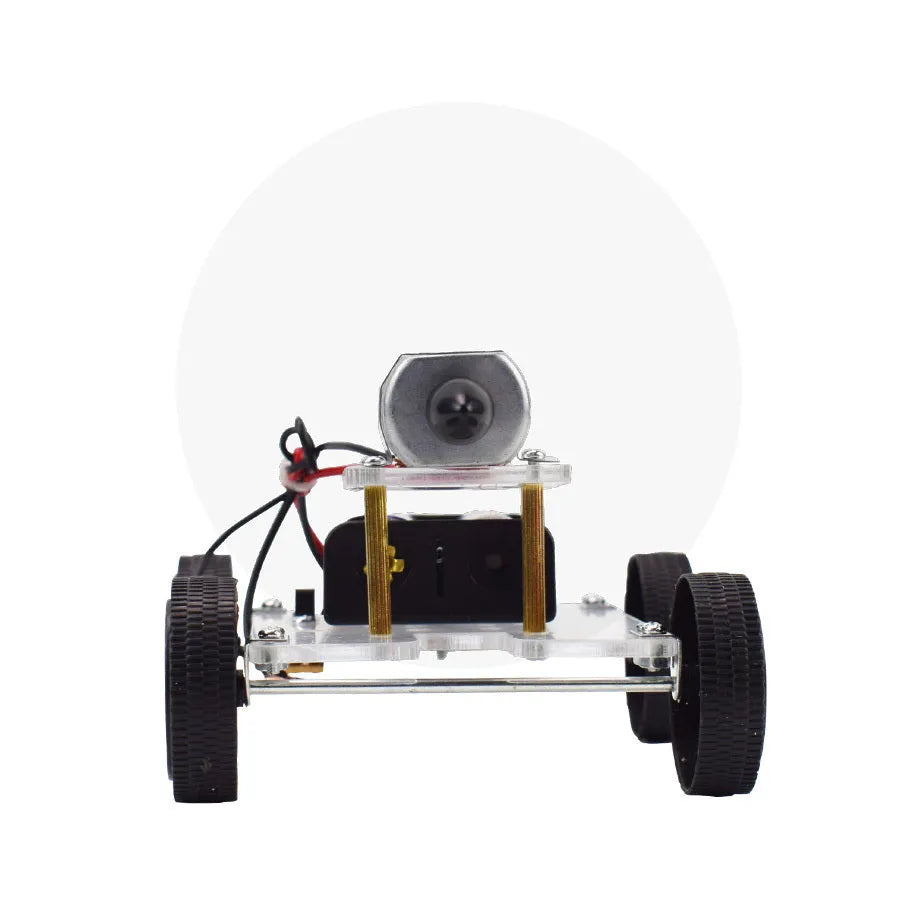 Wind car DIY electronic science kit with acrylic, metal and plastic components for children's physics experiments