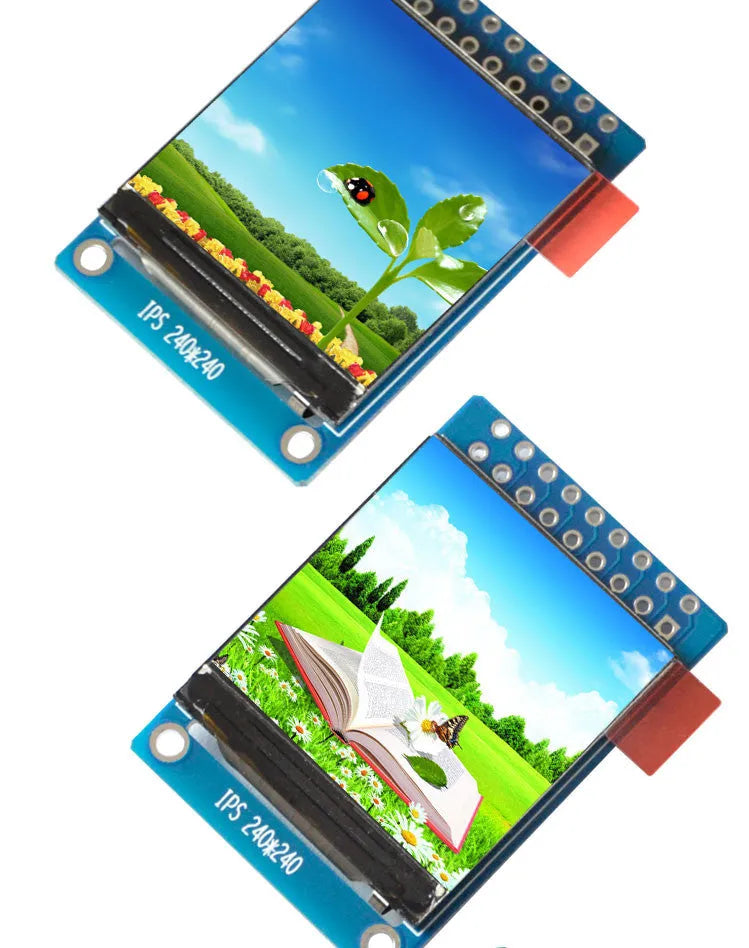 1.3 inch square IPS LCD display module with 240x240 resolution and 18PIN connector.