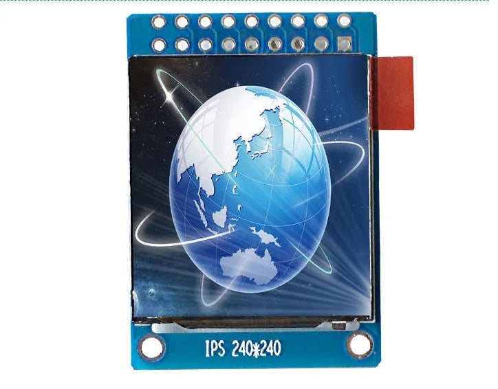 1.3 inch square IPS LCD display module with 240x240 resolution and 18PIN connector.