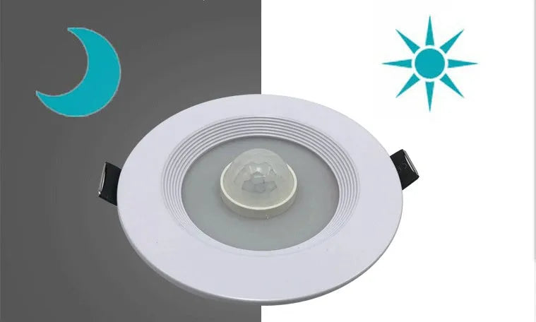 Infrared body sensing LED down light with aluminium housing for kitchen, study and toilet installation