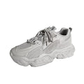 Mesh sneakers low-top casual daddy shoes black colour artificial PU upper
