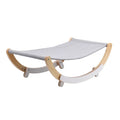 Solid wood cat rocking hammock with PE cloth pad, dual purpose pet bed for small animals