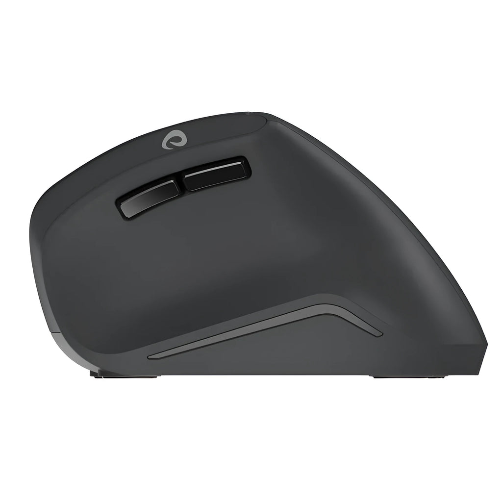 Black 2.4G wireless optical mouse with 1600dpi sensor, six buttons and two-way wheel, 118.8mm wide