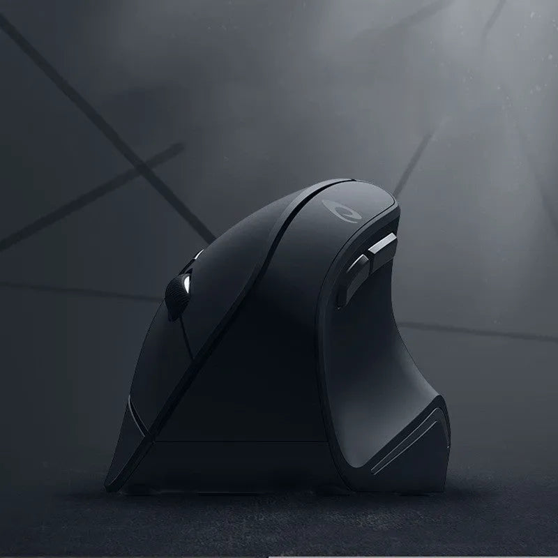 Black 2.4G wireless optical mouse with 1600dpi sensor, six buttons and two-way wheel, 118.8mm wide