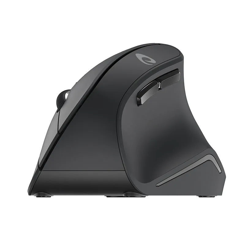 Black 2.4G wireless optical mouse with 1600dpi sensor, six buttons and two-way wheel, 118.8mm wide