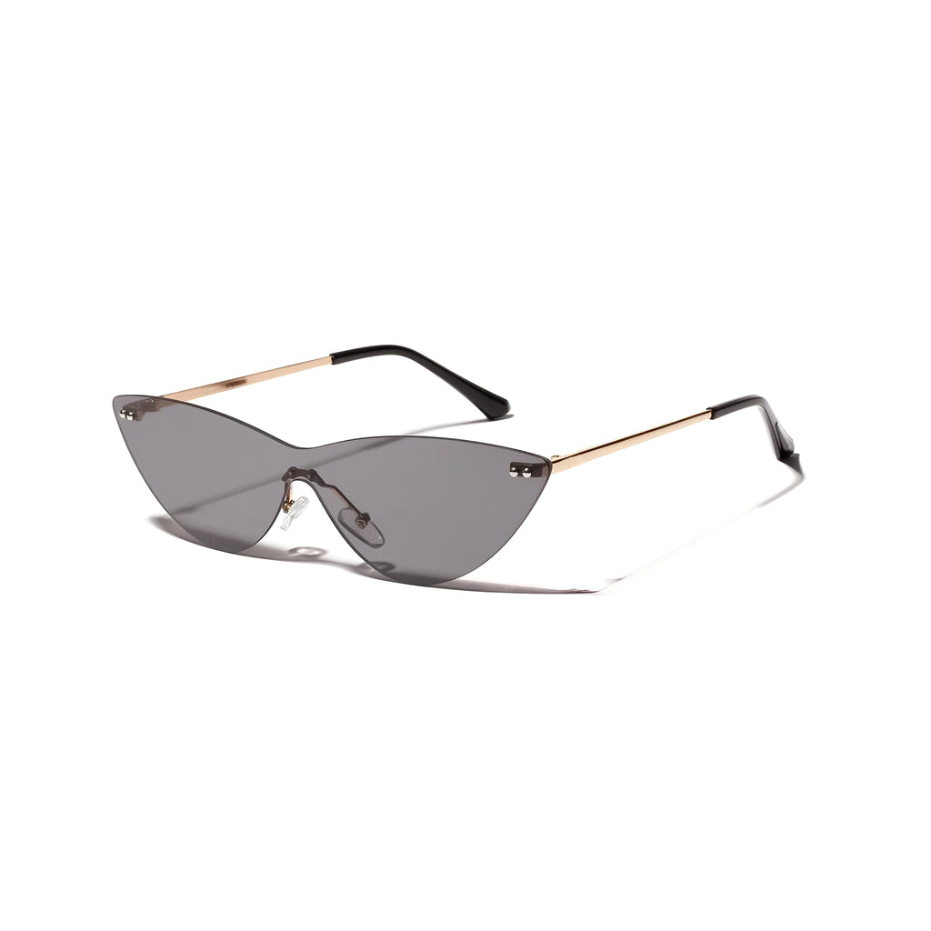 Brown tinted vintage-style sunglasses with a metal frame on a plain background.