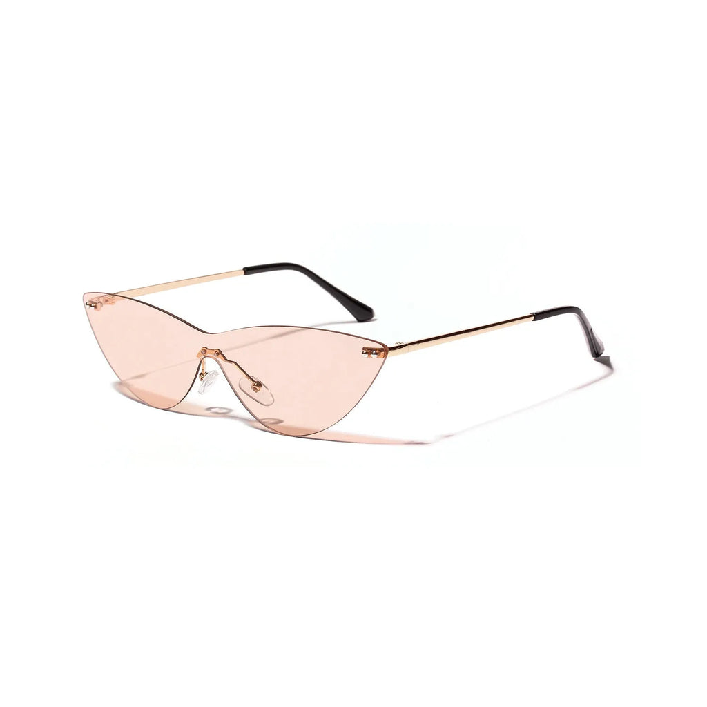 Brown tinted vintage-style sunglasses with a metal frame on a plain background.
