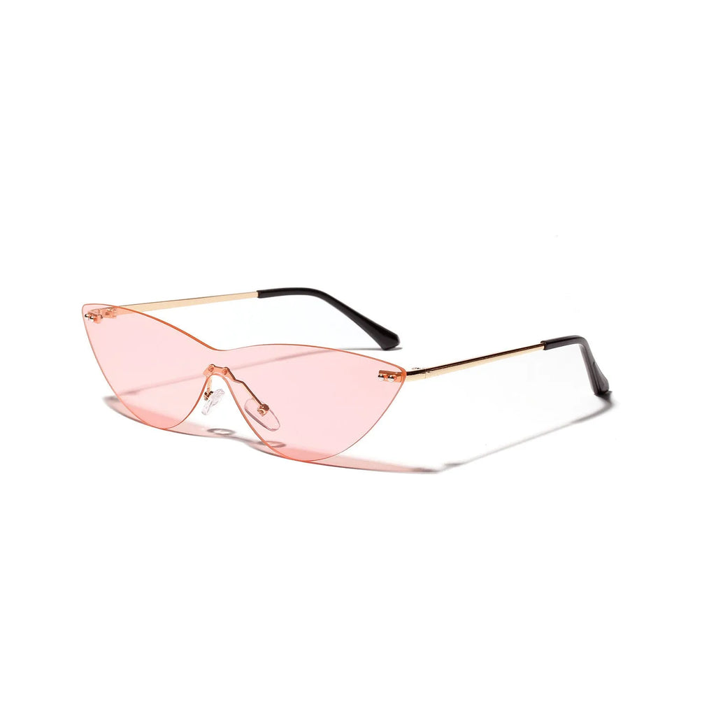 Brown tinted vintage-style sunglasses with a metal frame on a plain background.