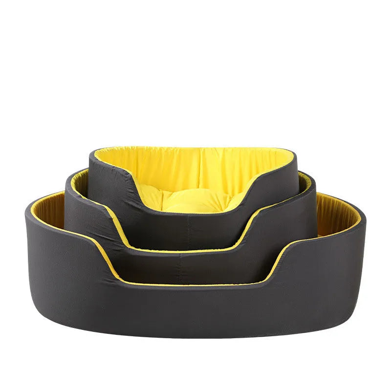 Green washable fleece-lined pet kennel for a cat, showing soft cloth construction and plush interior.