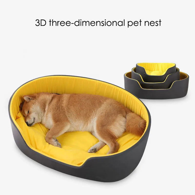 Green washable fleece-lined pet kennel for a cat, showing soft cloth construction and plush interior.