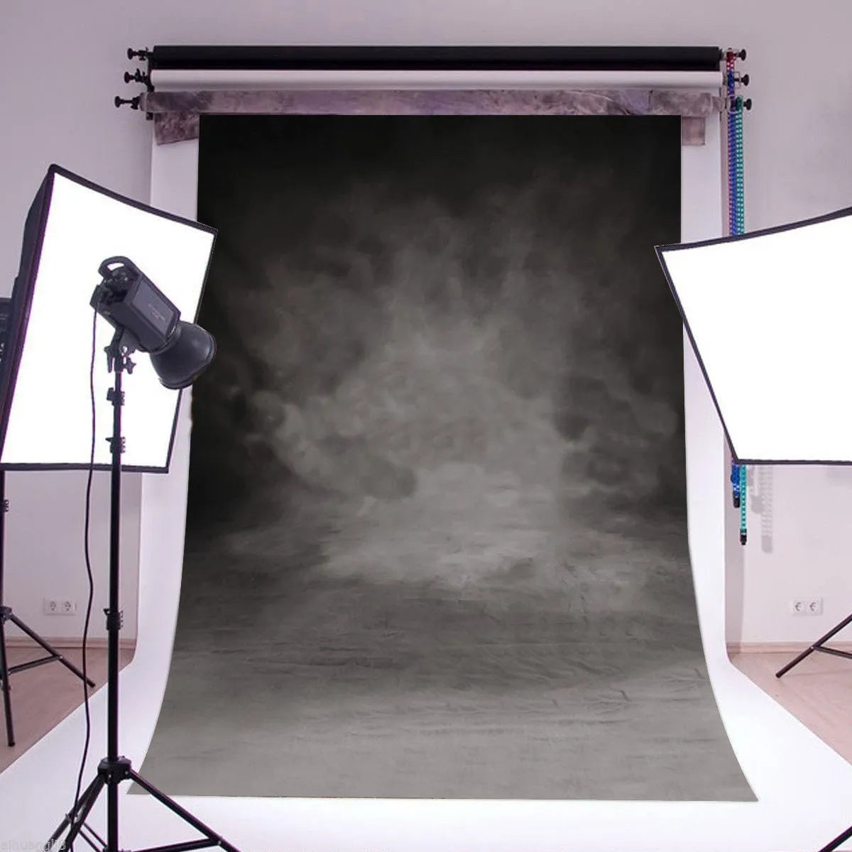 Gray vinyl photo background cloth 1.5x2.1m for studio photography, black colour option