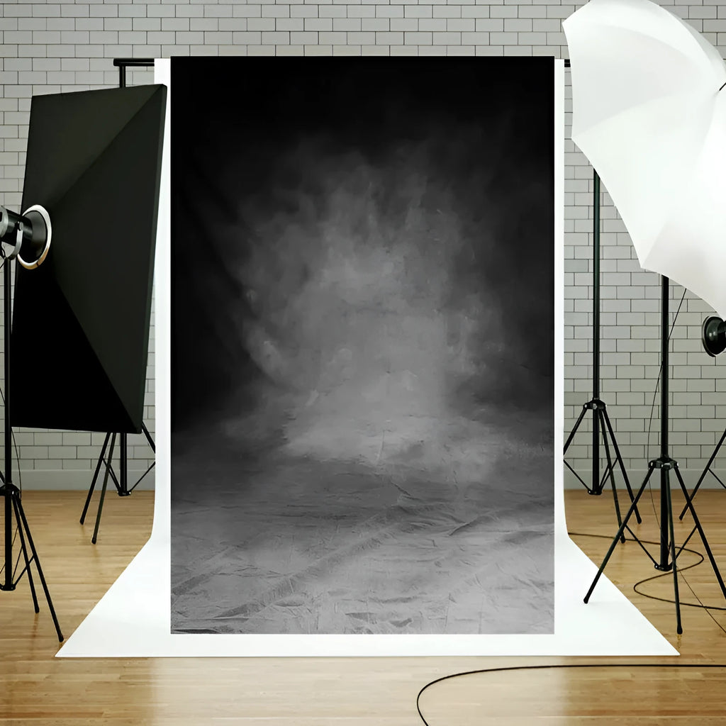 Gray vinyl photo background cloth 1.5x2.1m for studio photography, black colour option