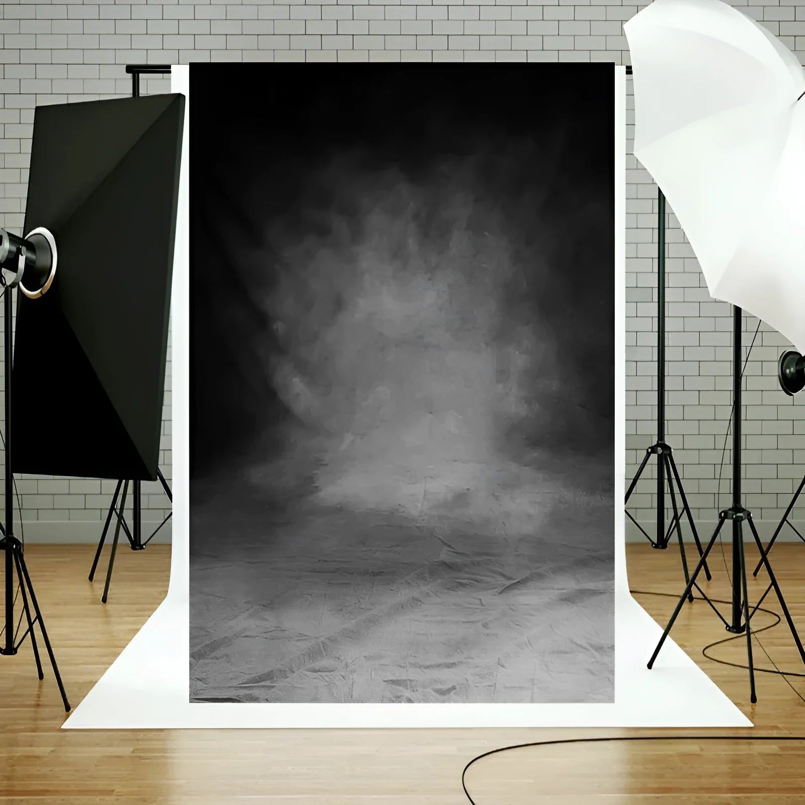 Gray vinyl photo background cloth 1.5x2.1m for studio photography, black colour option