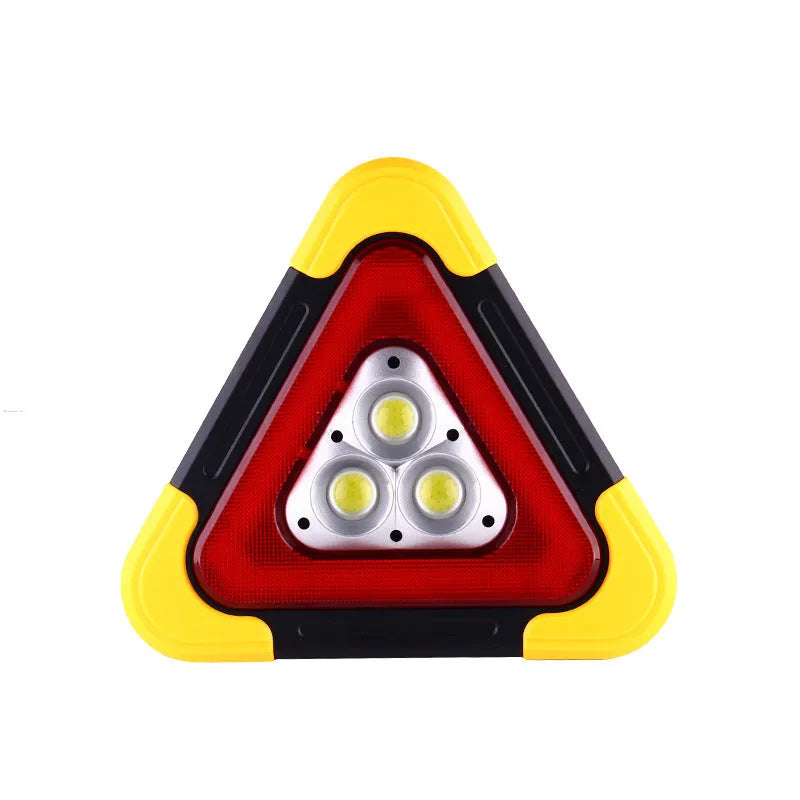 COB LED warning triangle and reflective work light in ABS and aluminium alloy, IPX5 waterproof, solar or battery model