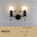 Postmodern creative wall lamp for children's bedside, E27 LED, 330x260x120mm, black red or white