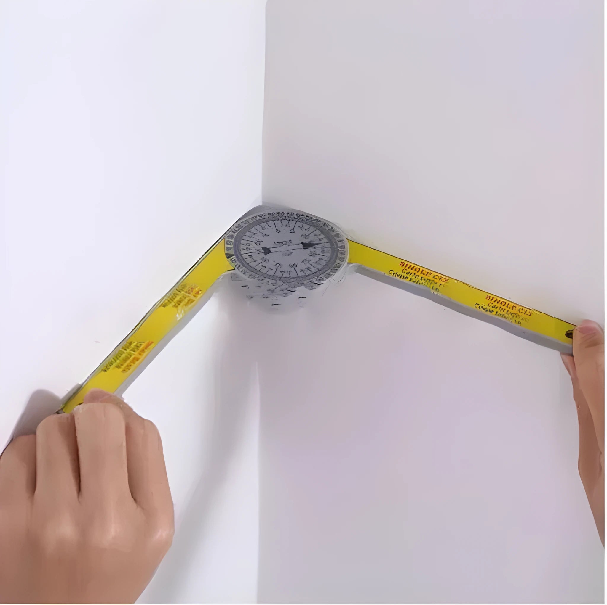 Yellow and white cross-border horizontal angle ruler with laser engraving scales for precise angle measurements
