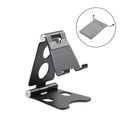 Folding metal lazy bracket phone stand for desktop use in five colour variations