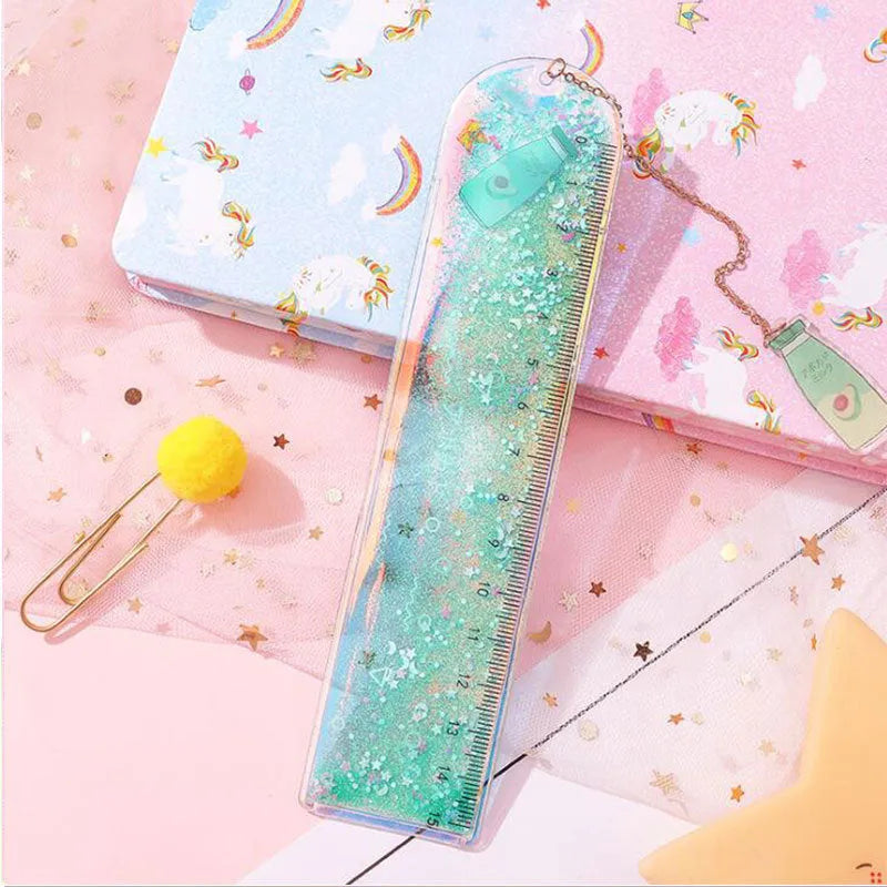15cm heart-shaped bookmark ruler in pastel colours with laser-cut PVC construction