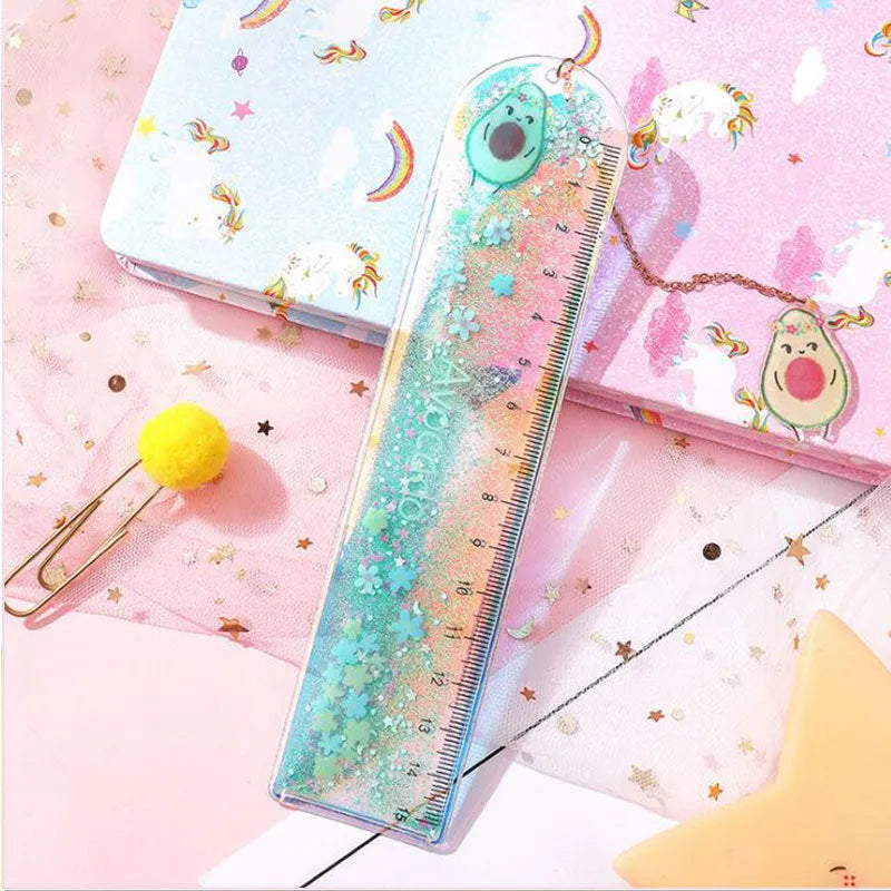15cm heart-shaped bookmark ruler in pastel colours with laser-cut PVC construction