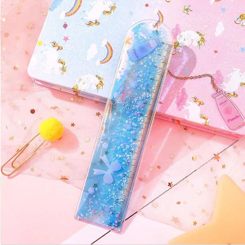 15cm heart-shaped bookmark ruler in pastel colours with laser-cut PVC construction