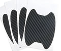 Carbon fibre self-adhesive car door handle sticker in black, 6.8x8.5 cm size