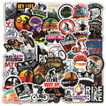 Bicycle Doodle Sticker pack showing 50 cycling-themed vinyl decals for notebook and surface customisation