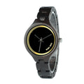 Men's wooden business casual quartz watch with round dial and wood strap