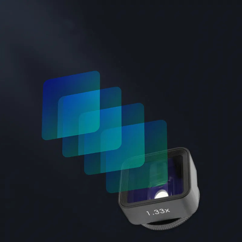 Black SANYK 1.33x anamorphic mobile phone lens for cinematic widescreen video