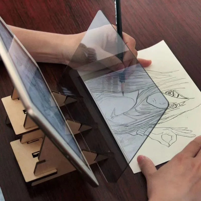 Wooden vibrato painting copying station drawing board for beginner comic art measuring 20.2 by 13.5 cm