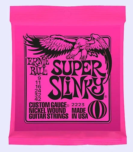 Set of electric guitar strings in nickel chromium with colour style options including 2220 and 2221