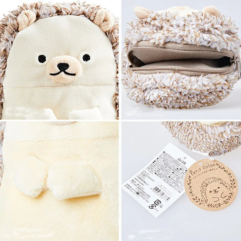 Plush velvet pencil case with fun character designs for male stationery organisation