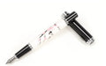 Ceramic colour lacquer pen with metal shell and wood finish, showing three nib sizes: 1.5mm art, 0.5mm writing, and 0.7mm signature