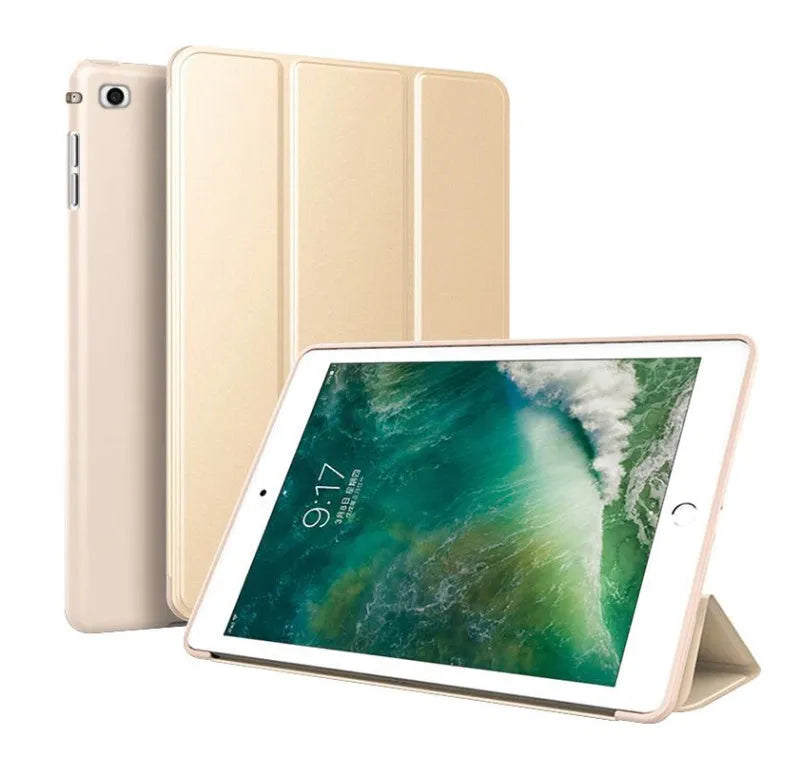 iPad protective clamshell case with built-in silicone stand in multiple colour options