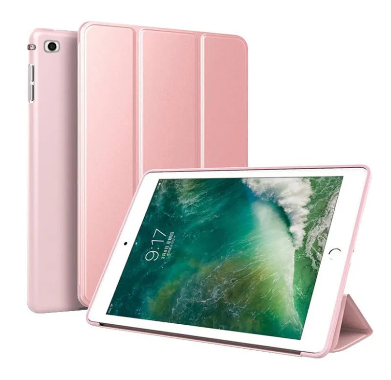 iPad protective clamshell case with built-in silicone stand in multiple colour options