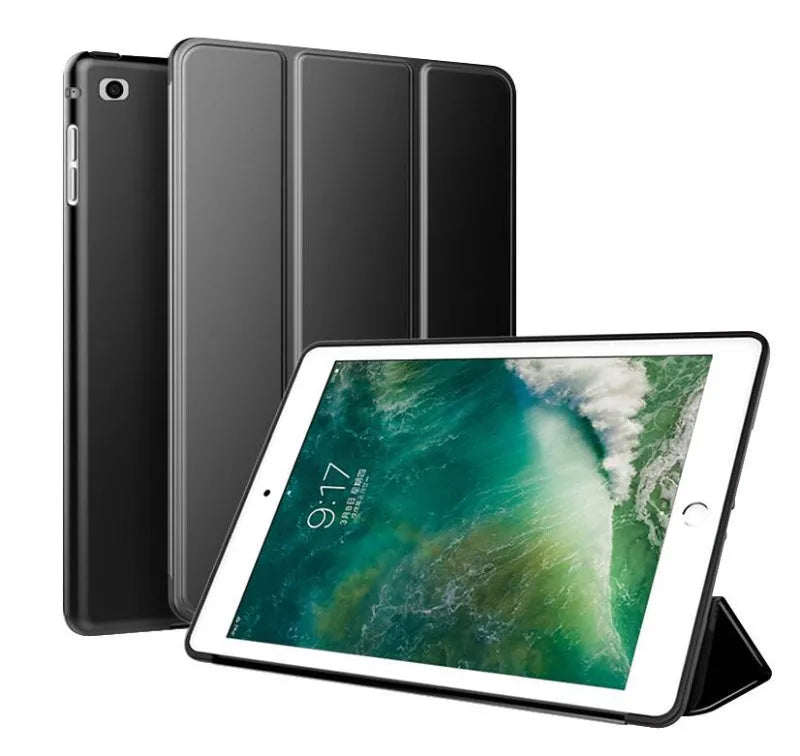 iPad protective clamshell case with built-in silicone stand in multiple colour options