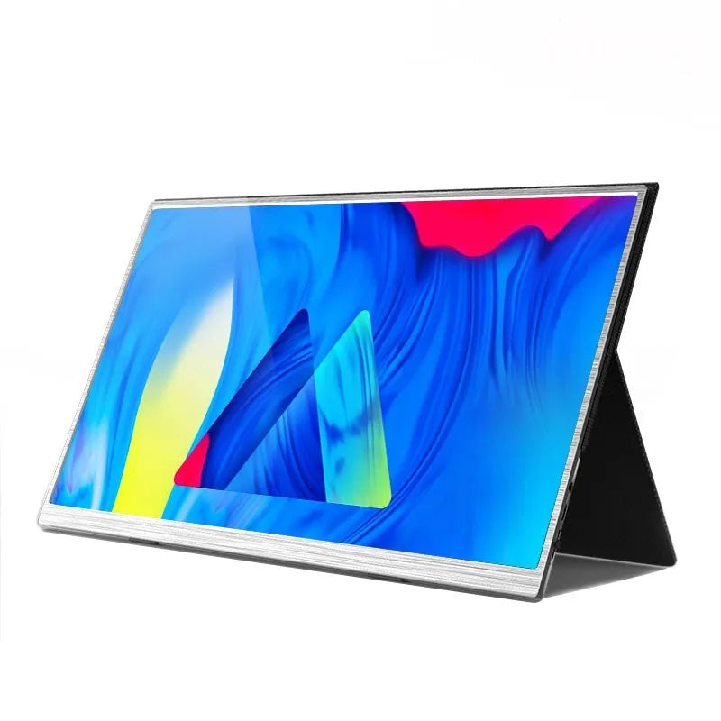 Zeuslap 15 inch ultra-thin portable display monitor with cables on a desk