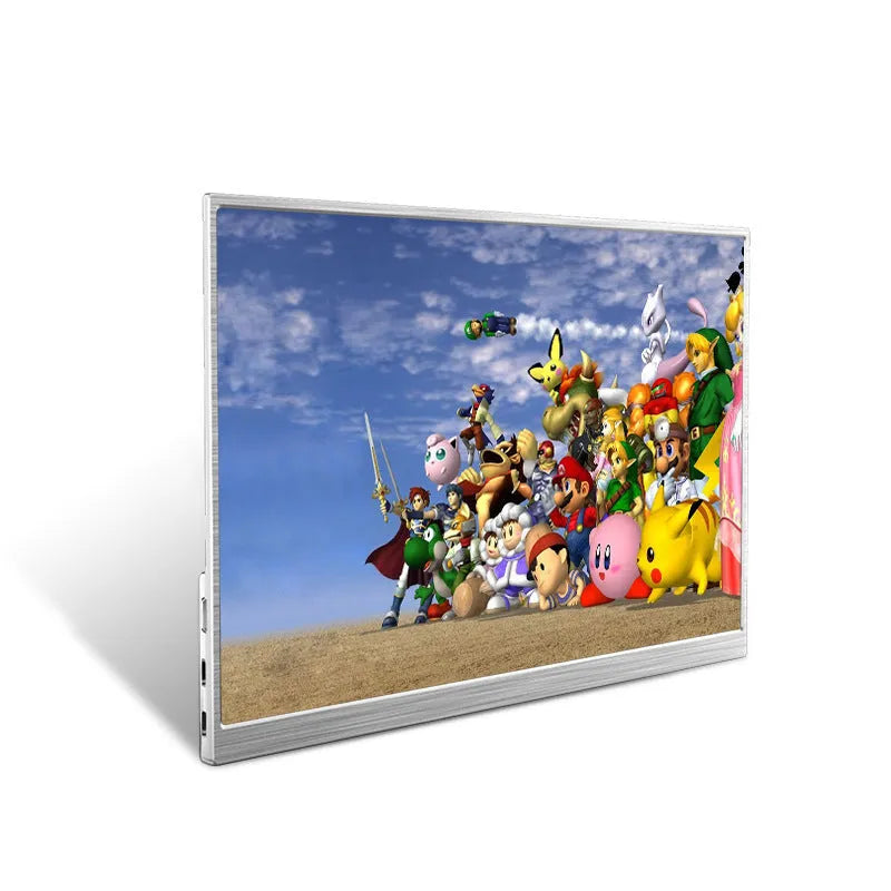 Zeuslap 15 inch ultra-thin portable display monitor with cables on a desk